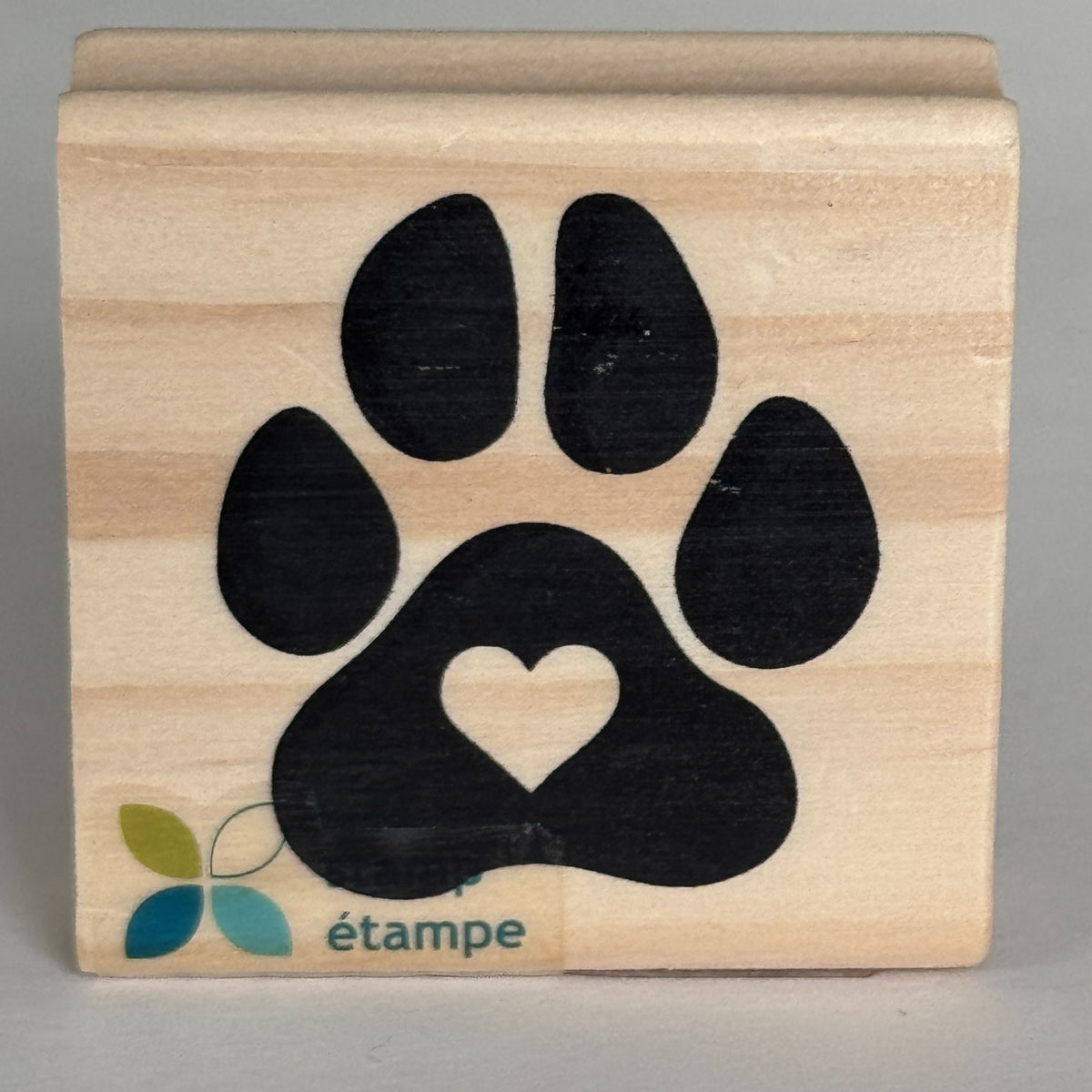Momenta Rubber Stamp Paw Print Heart Pet Dog Cat Love Animal Card Making Wooden