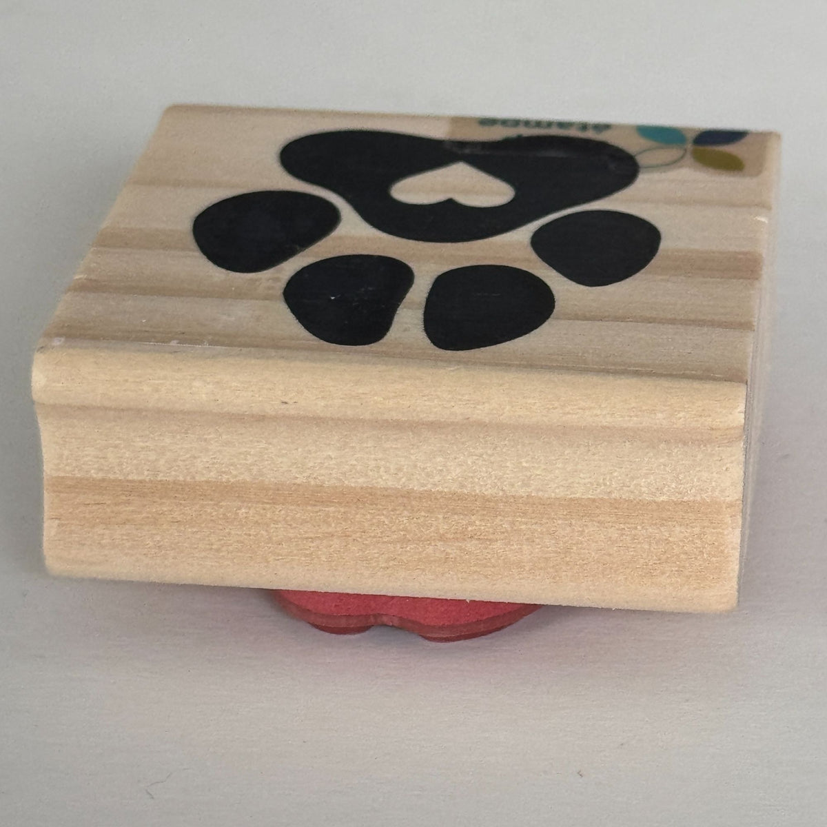 Momenta Rubber Stamp Paw Print Heart Pet Dog Cat Love Animal Card Making Wooden