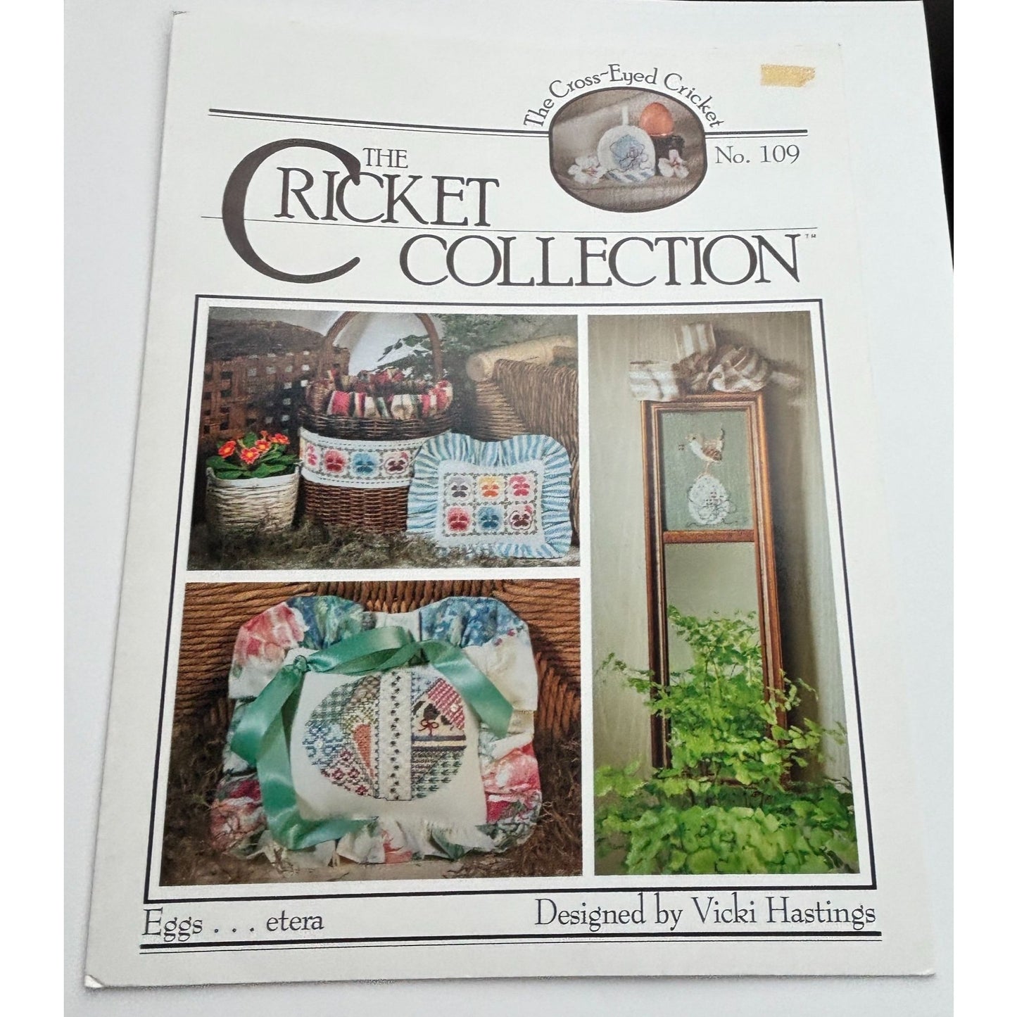 The Cricket Collection Cross Stitch Pattern Easter Eggs Spring Bird Pansy Flower 109