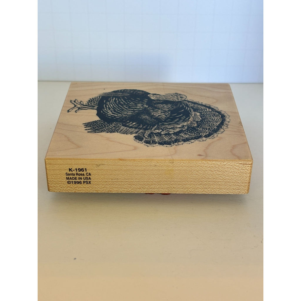 PSX Rubber Stamp Turkey Thanksgiving Animal Fall Harvest K-1961 Wood Mounted Autumn Farm
