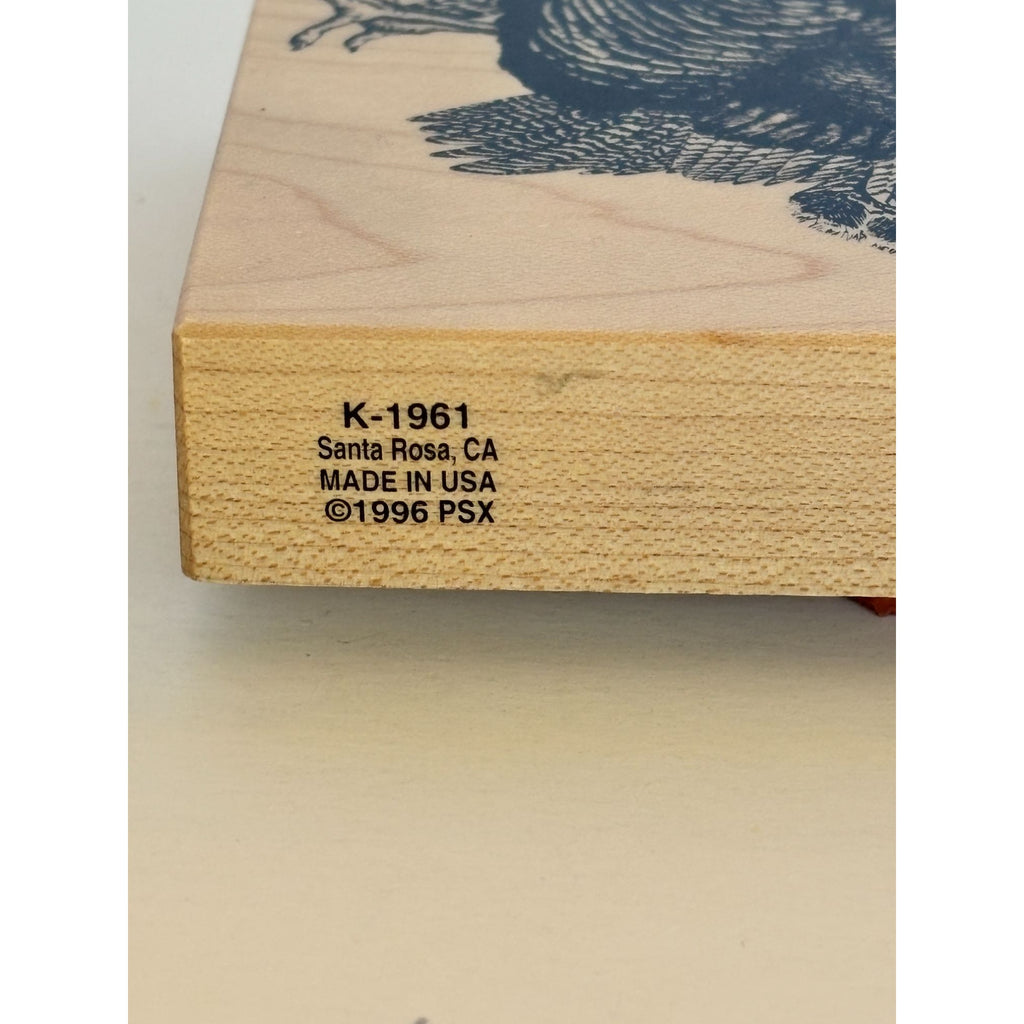 PSX Rubber Stamp Turkey Thanksgiving Animal Fall Harvest K-1961 Wood Mounted Autumn Farm