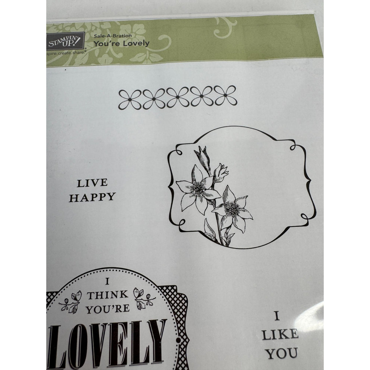 Stampin Up Rubber Stamp Set You're Lovely Gift Tag Friendship Card Making Happy