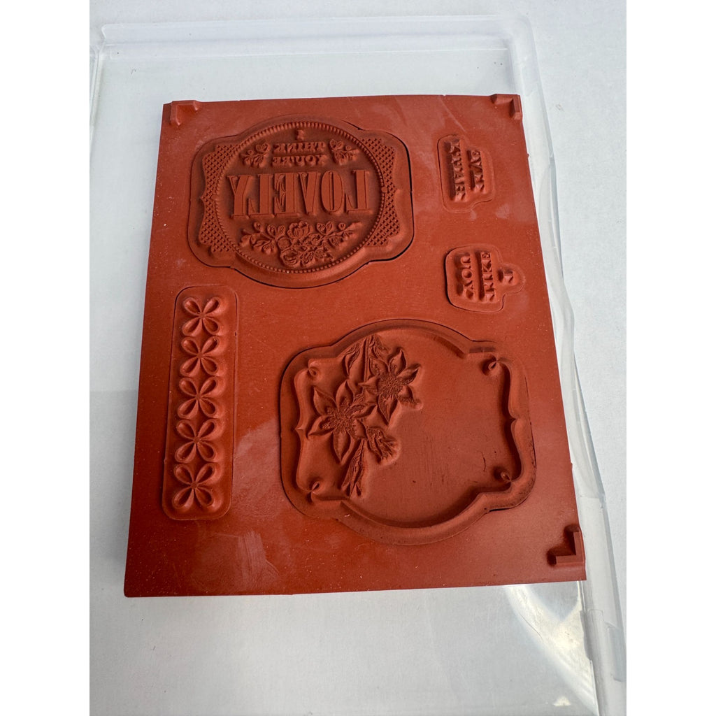 Stampin Up Rubber Stamp Set You're Lovely Gift Tag Friendship Card Making Happy