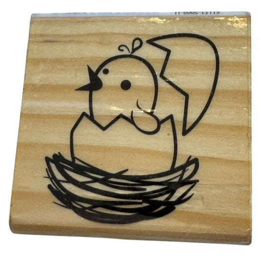 CraftSmart Rubber Stamp Chick Hatching In Nest Bird Easter Card Making Spring