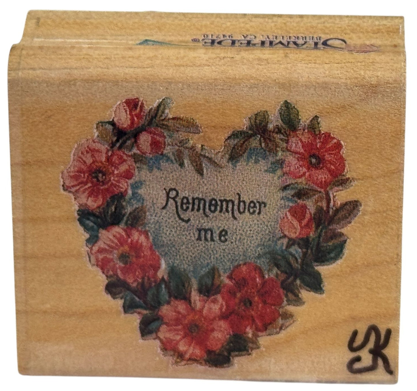 Rubber Stampede Rubber Stamp Remember Me Floral Heart Flowers Rose Cynthia Hart