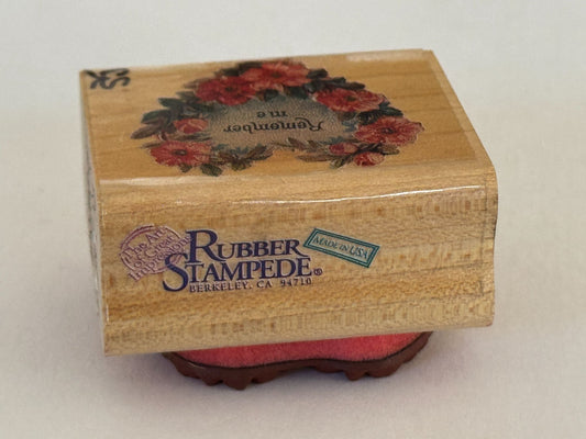 Rubber Stampede Rubber Stamp Remember Me Floral Heart Flowers Rose Cynthia Hart