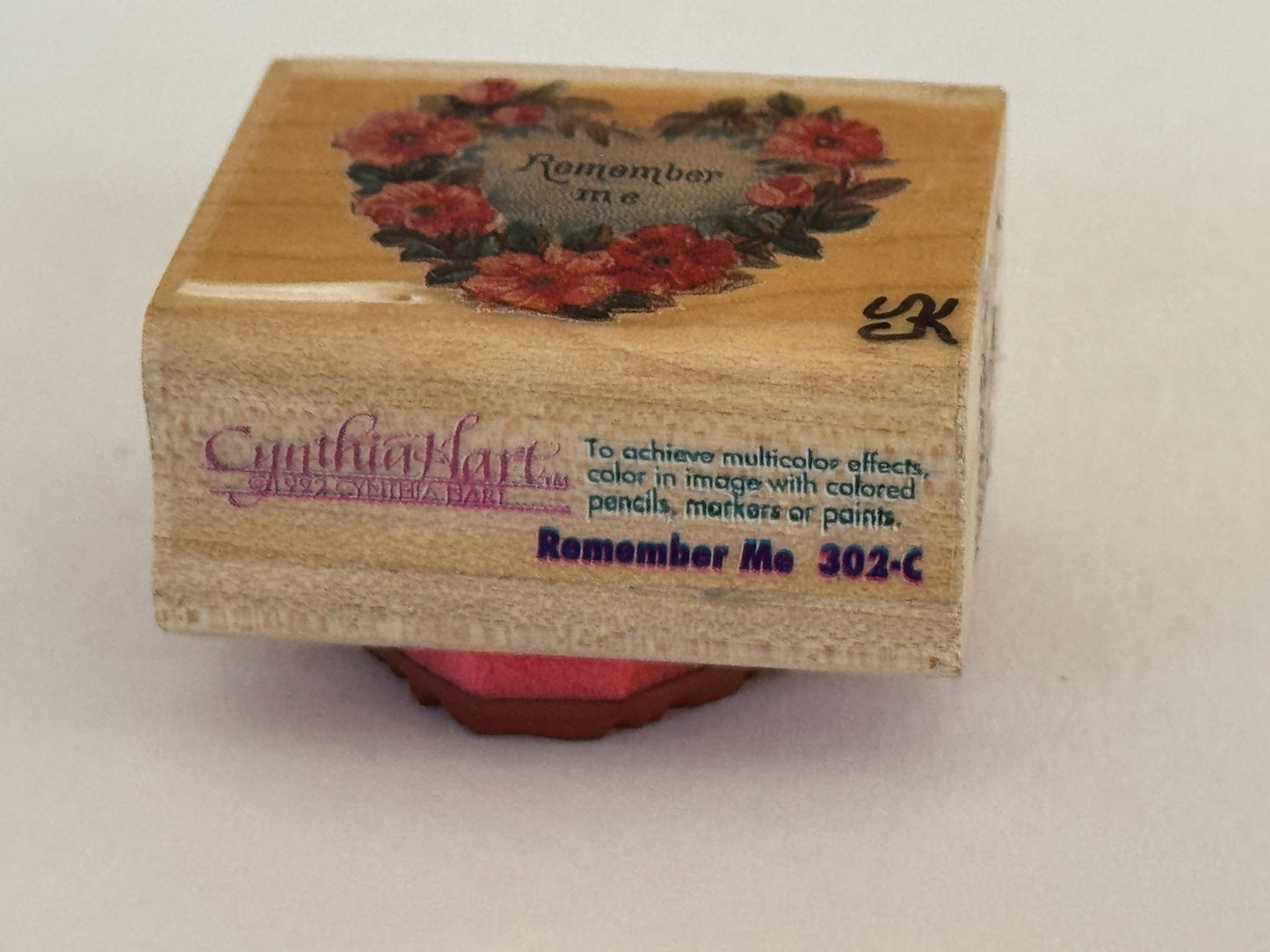 Rubber Stampede Rubber Stamp Remember Me Floral Heart Flowers Rose Cynthia Hart