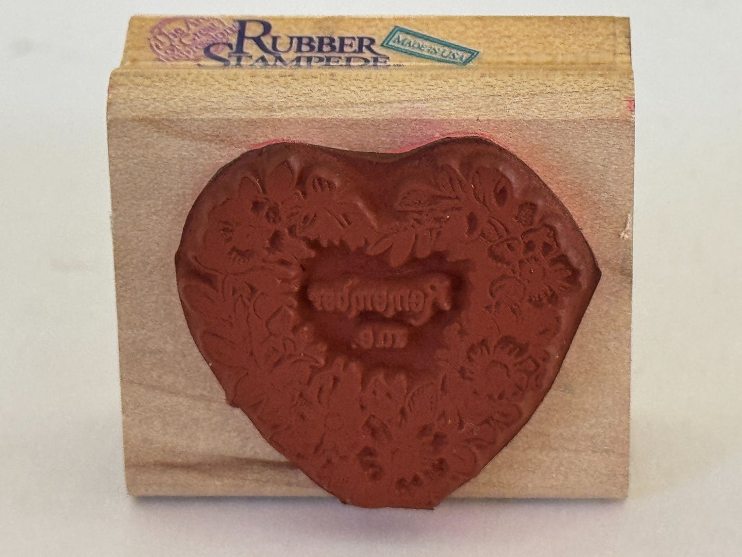 Rubber Stampede Rubber Stamp Remember Me Floral Heart Flowers Rose Cynthia Hart