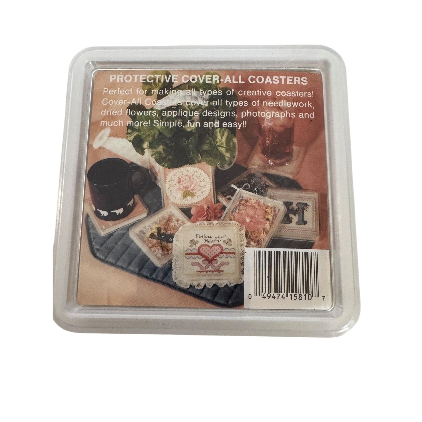 Protective Cover All Drink Coasters For Needlework Dried Flowers Photos Set of 3