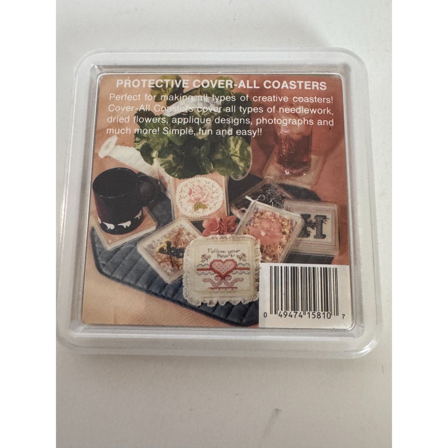 Protective Cover All Drink Coasters For Needlework Dried Flowers Photos Set of 3