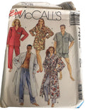 Vintage 90s Pajama Sewing Pattern McCalls P464 Kimono Robe Nightshirt Pajamas Lounge Set Medium Unisex Mens