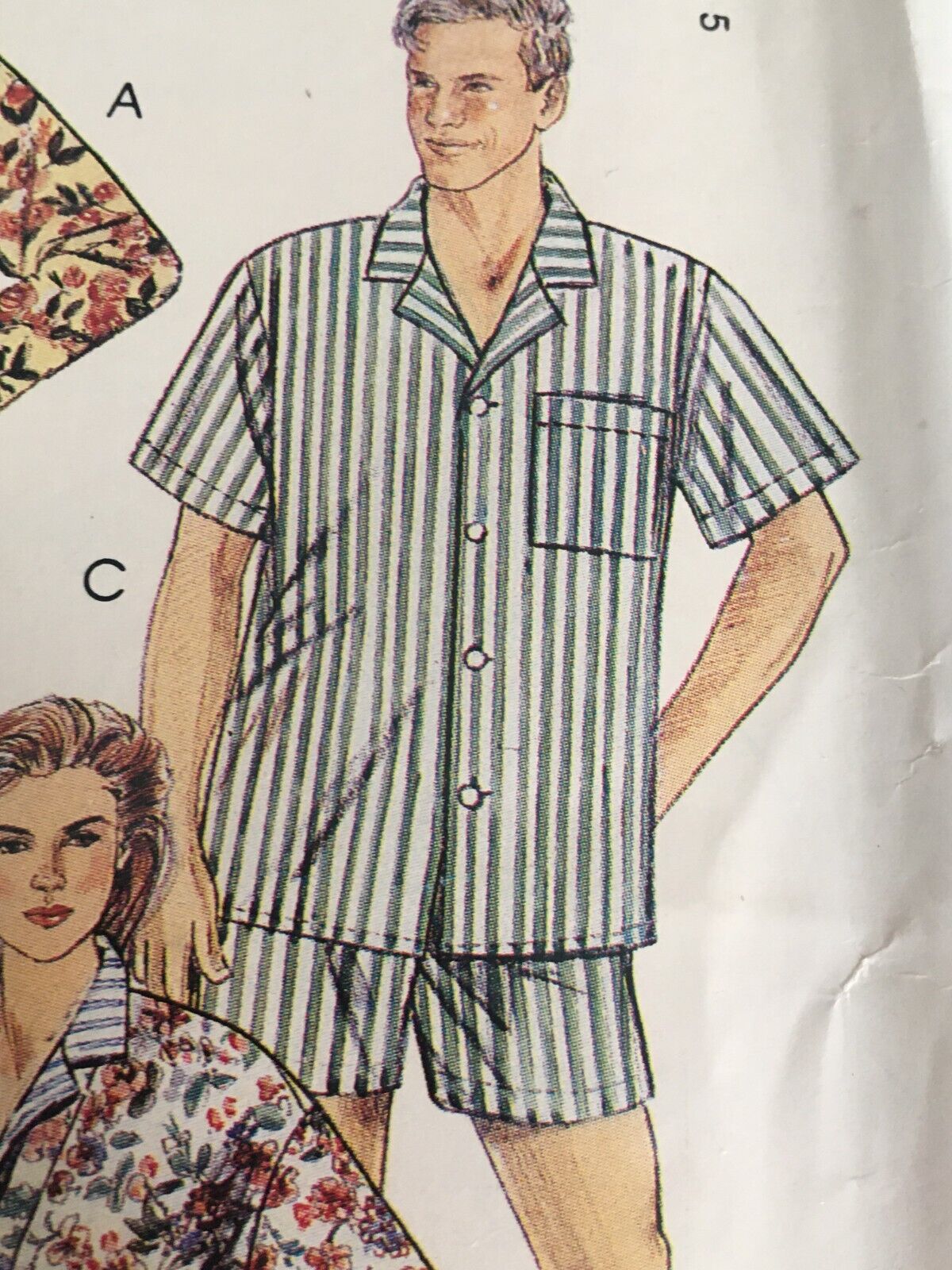 Vintage 90s Pajama Sewing Pattern McCalls P464 Kimono Robe Nightshirt Pajamas Lounge Set Medium Unisex Mens