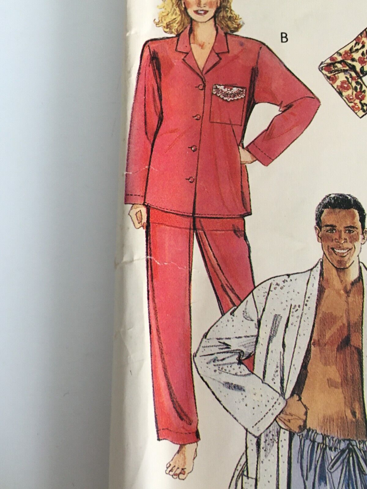 Vintage 90s Pajama Sewing Pattern McCalls P464 Kimono Robe Nightshirt Pajamas Lounge Set Medium Unisex Mens