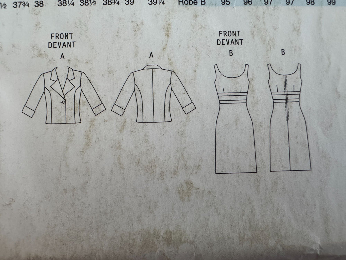 Butterick Sewing Pattern  B5478 Jacket Dress Blazer Modern Workwear 6 8 10 12 UC