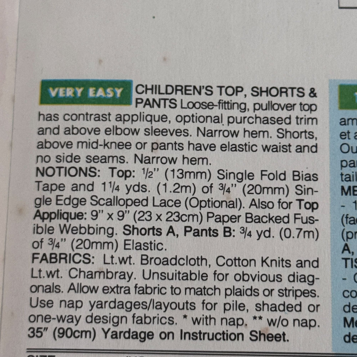 Butterick Sewing Pattern 6867 Kids Playwear Top Shorts Summer Easy 5 6 6X Uncut