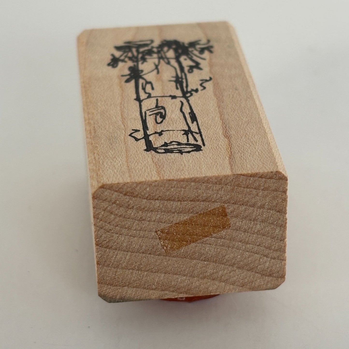 Judith Rubber Stamp Wooden Fence Post Tree Stump Flowers Background Scene Maker