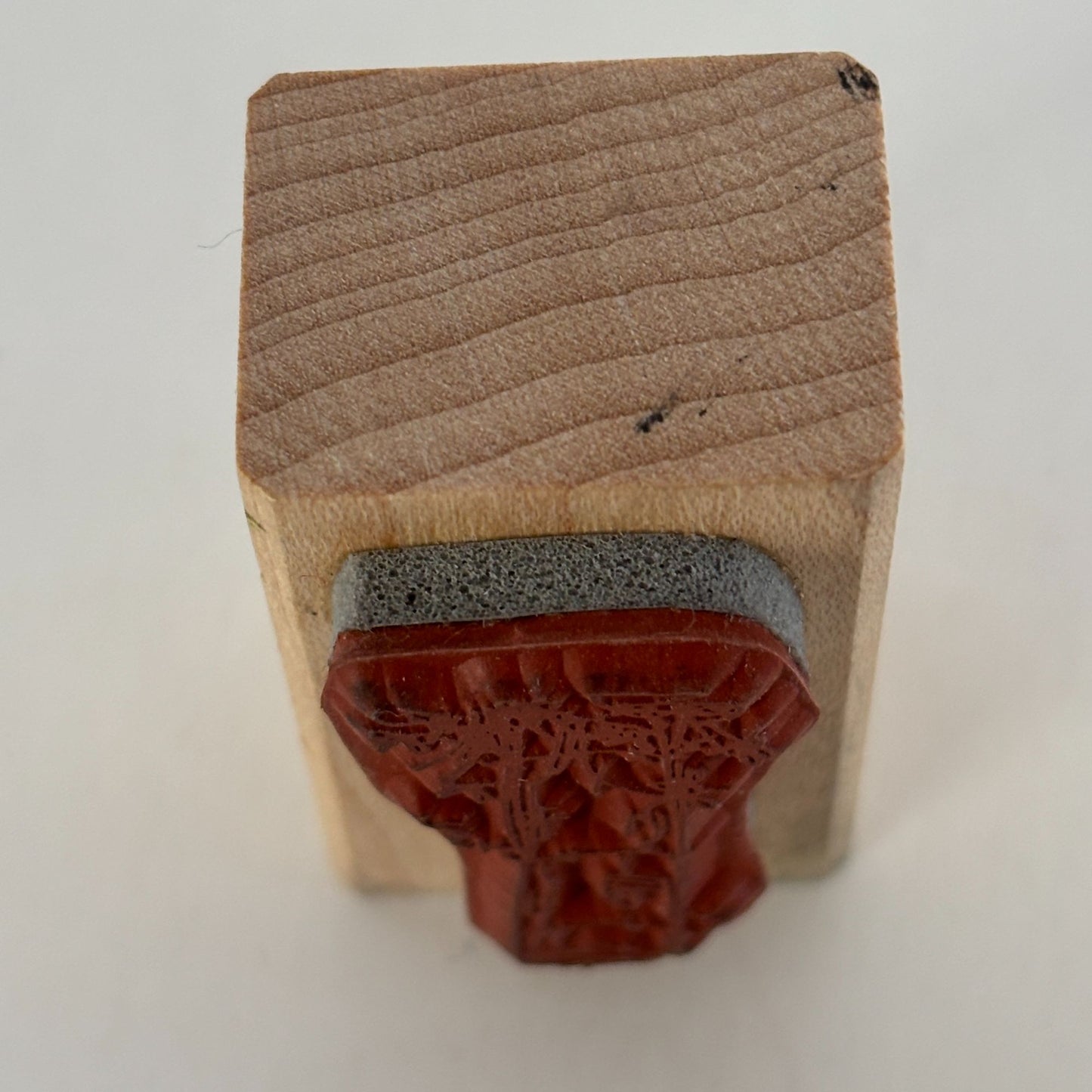 Judith Rubber Stamp Wooden Fence Post Tree Stump Flowers Background Scene Maker