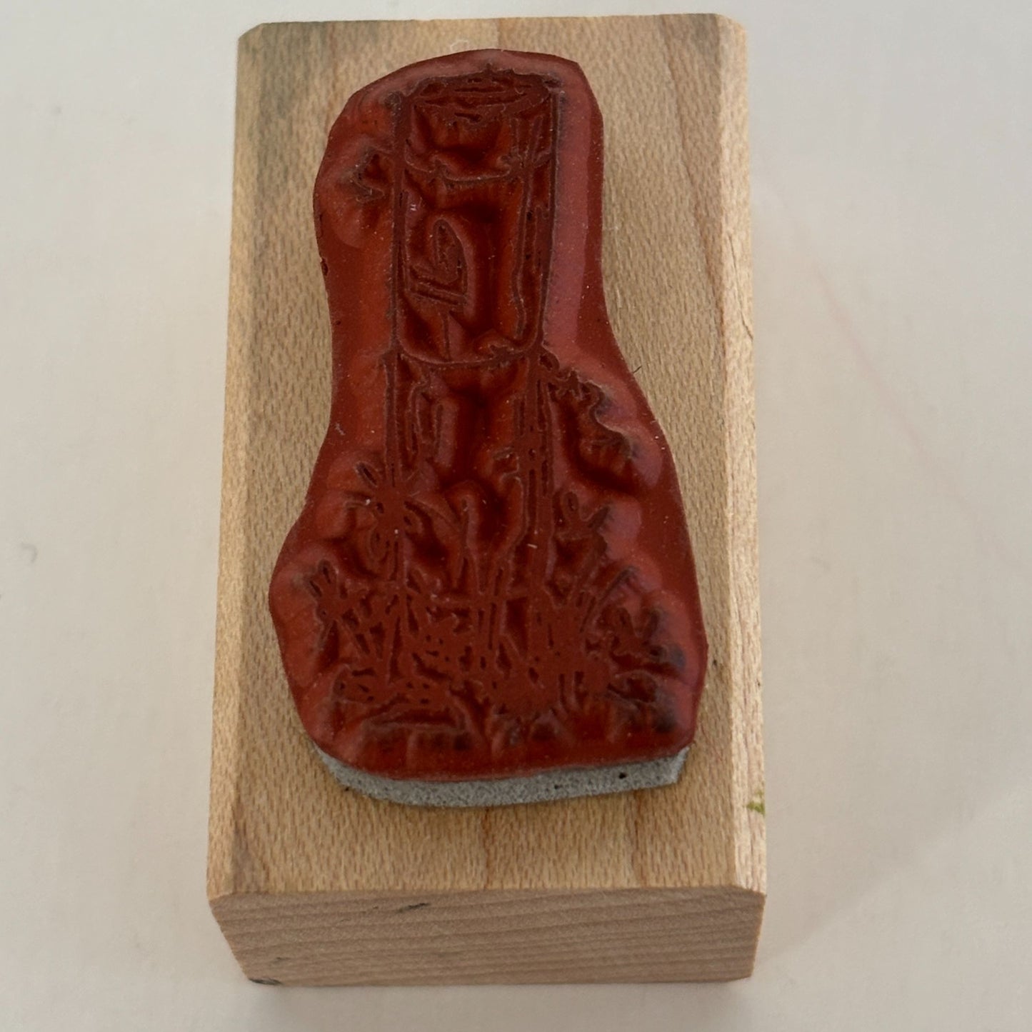 Judith Rubber Stamp Wooden Fence Post Tree Stump Flowers Background Scene Maker