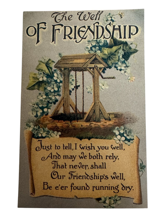 Hallmark Historical Collection Postcard The Well Of Friendship 1910- 1990 Flower
