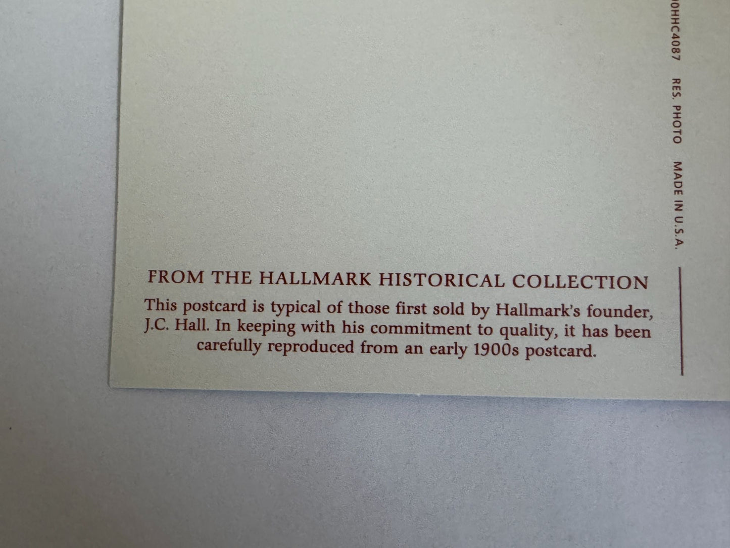 Hallmark Historical Collection Postcard The Well Of Friendship 1910- 1990 Flower