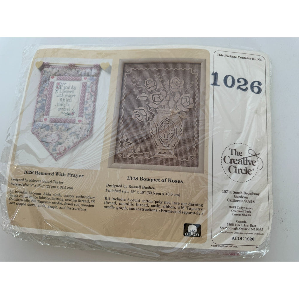 The Creative Circle Hemmed with Prayer Cross Stitch Kit Wall Hanging Tapestry