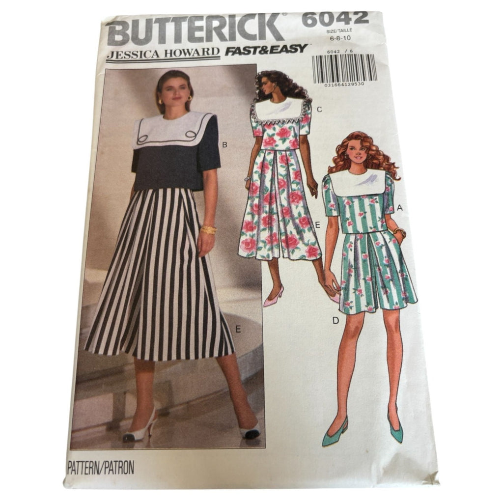 Butterick Sewing Pattern 6042 Misses Top Split Skirt Skort Pantskirt Culotte UC