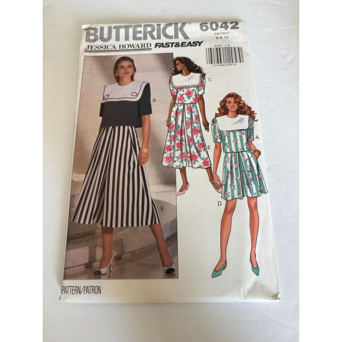 Butterick Sewing Pattern 6042 Misses Top Split Skirt Skort Pantskirt Culotte UC