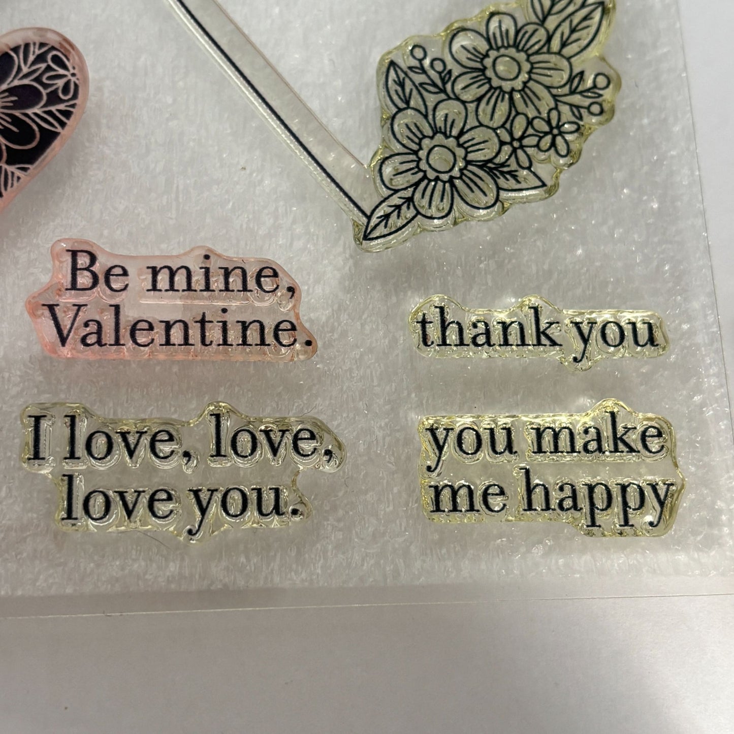 CTMH Acrylic Stamps My Acrylix Adore You Heart Flowers Romantic Cardmaking S1701 Floral Corner