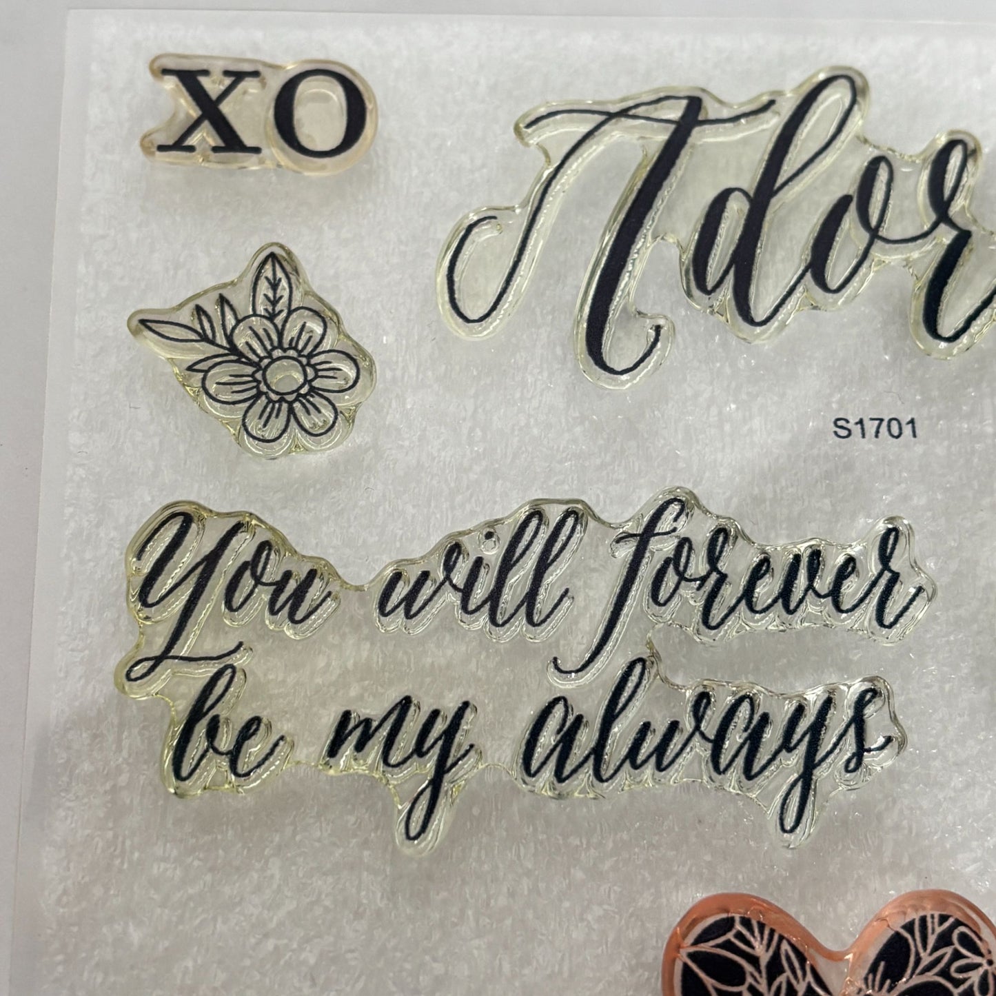 CTMH Acrylic Stamps My Acrylix Adore You Heart Flowers Romantic Cardmaking S1701 Floral Corner