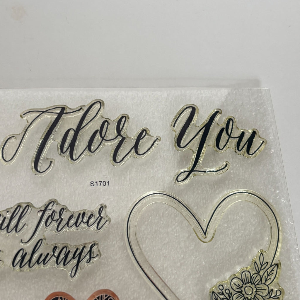CTMH Acrylic Stamps My Acrylix Adore You Heart Flowers Romantic Cardmaking S1701 Floral Corner