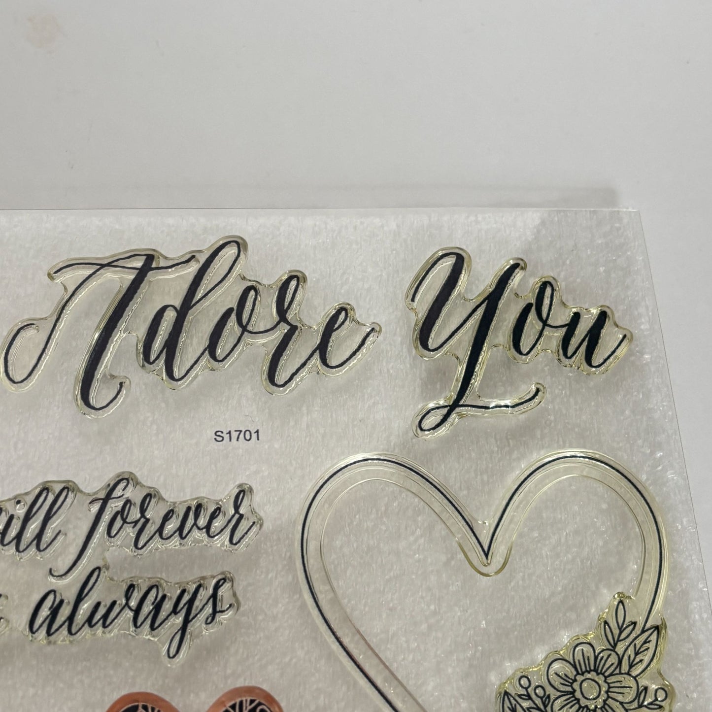 CTMH Acrylic Stamps My Acrylix Adore You Heart Flowers Romantic Cardmaking S1701 Floral Corner