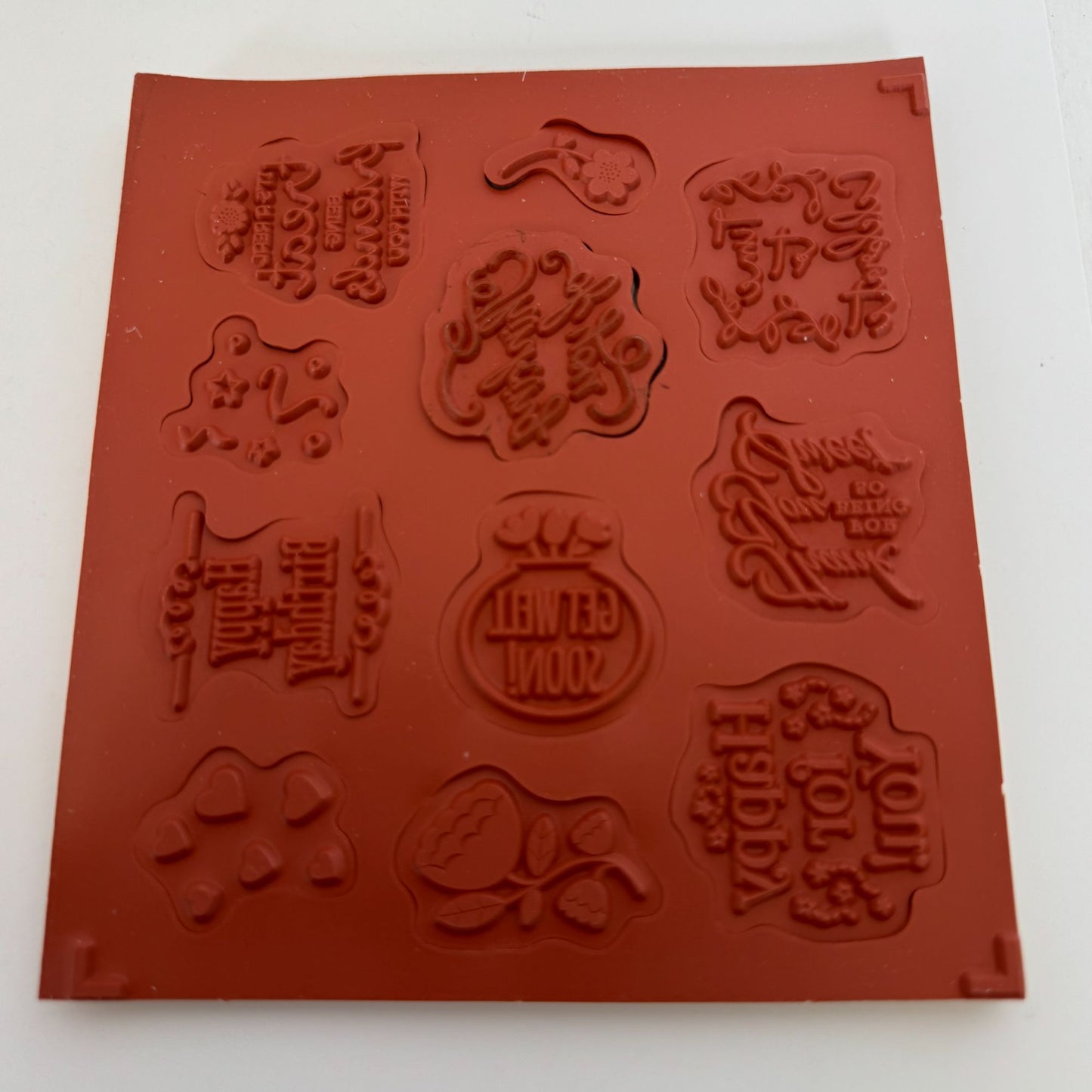 Stampin Up Clear Mount Stamp Set Treat Time Thinking of You Get Well Soon Words