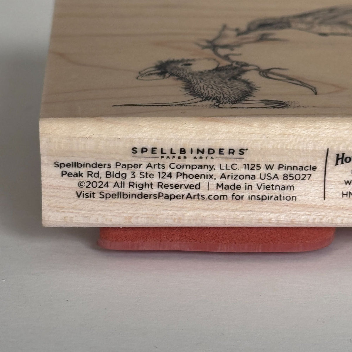 House Mouse Rubber Stamp Sweet Nectar Hummingbird Flower Spellbinders Cardmaking Craft Wood Mounted