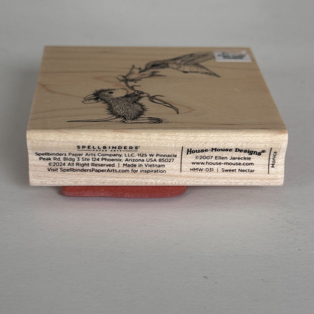 House Mouse Rubber Stamp Sweet Nectar Hummingbird Flower Spellbinders Cardmaking Craft Wood Mounted