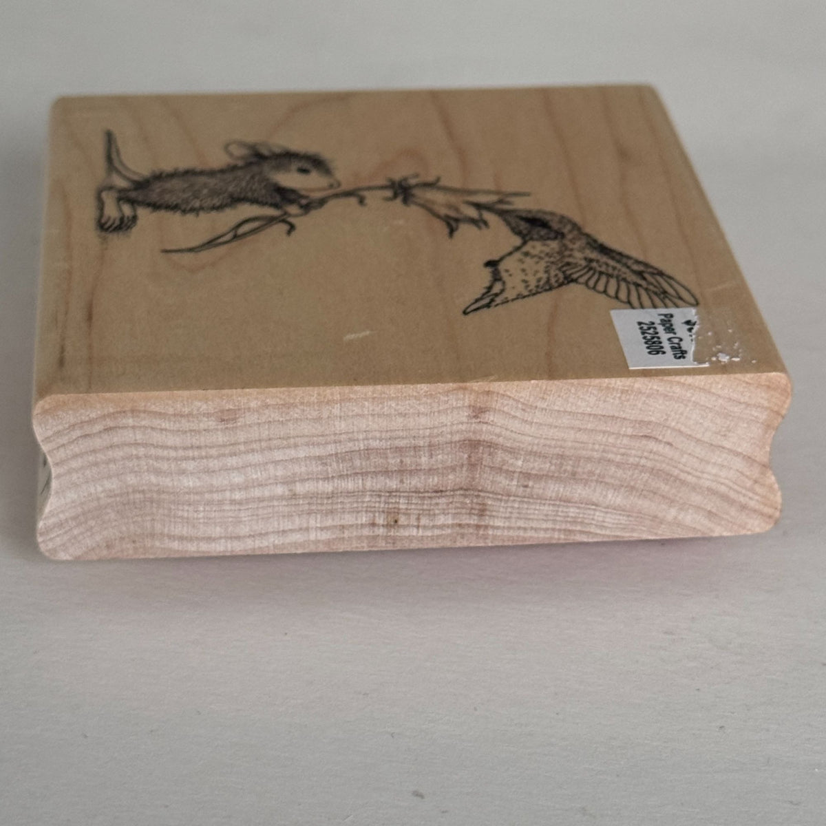 House Mouse Rubber Stamp Sweet Nectar Hummingbird Flower Spellbinders Cardmaking Craft Wood Mounted