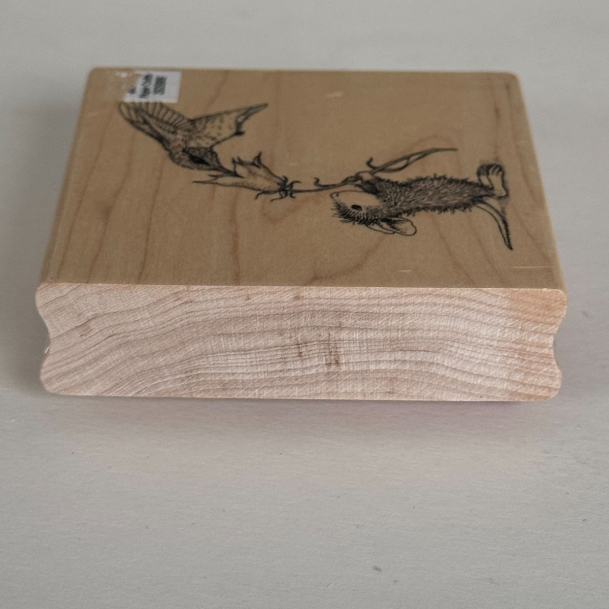 House Mouse Rubber Stamp Sweet Nectar Hummingbird Flower Spellbinders Cardmaking Craft Wood Mounted