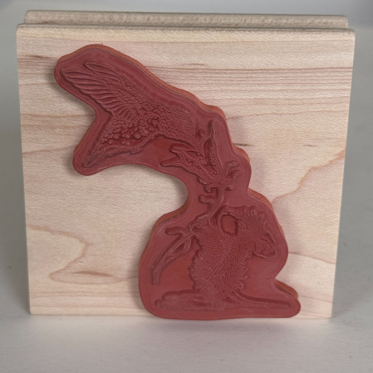 House Mouse Rubber Stamp Sweet Nectar Hummingbird Flower Spellbinders Cardmaking Craft Wood Mounted