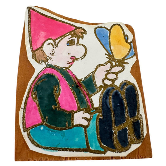 Gnome with Butterfly Rubber Stamp Whimsical Fantasy Friendship Card Making