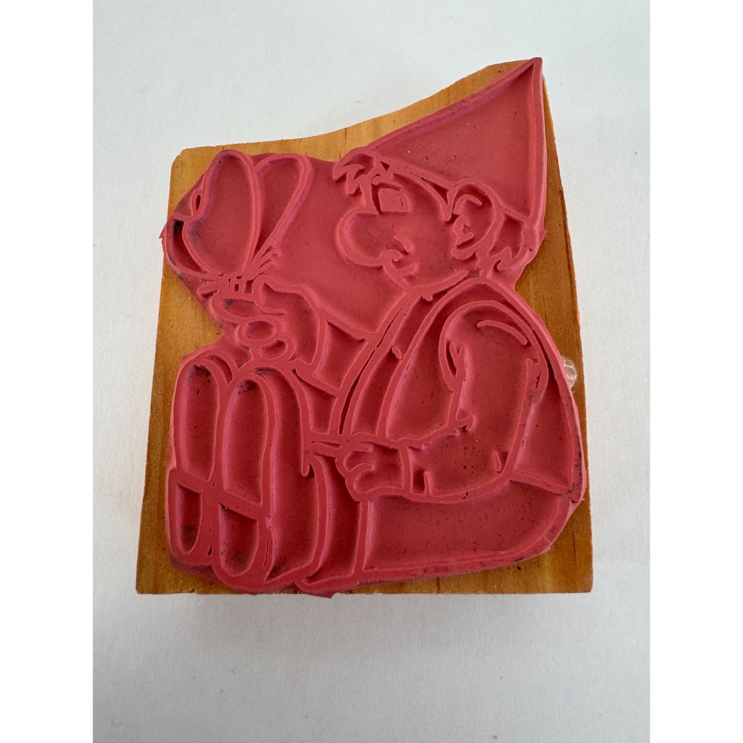 Gnome with Butterfly Rubber Stamp Whimsical Fantasy Friendship Card Making