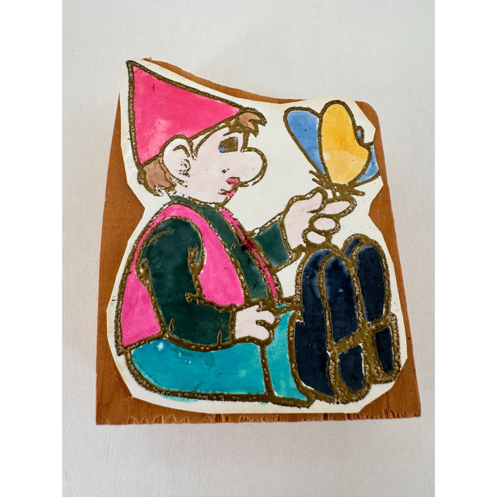 Gnome with Butterfly Rubber Stamp Whimsical Fantasy Friendship Card Making