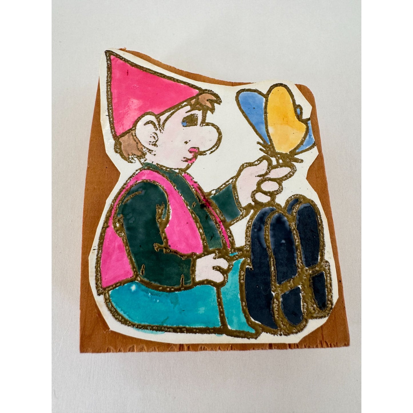 Gnome with Butterfly Rubber Stamp Whimsical Fantasy Friendship Card Making