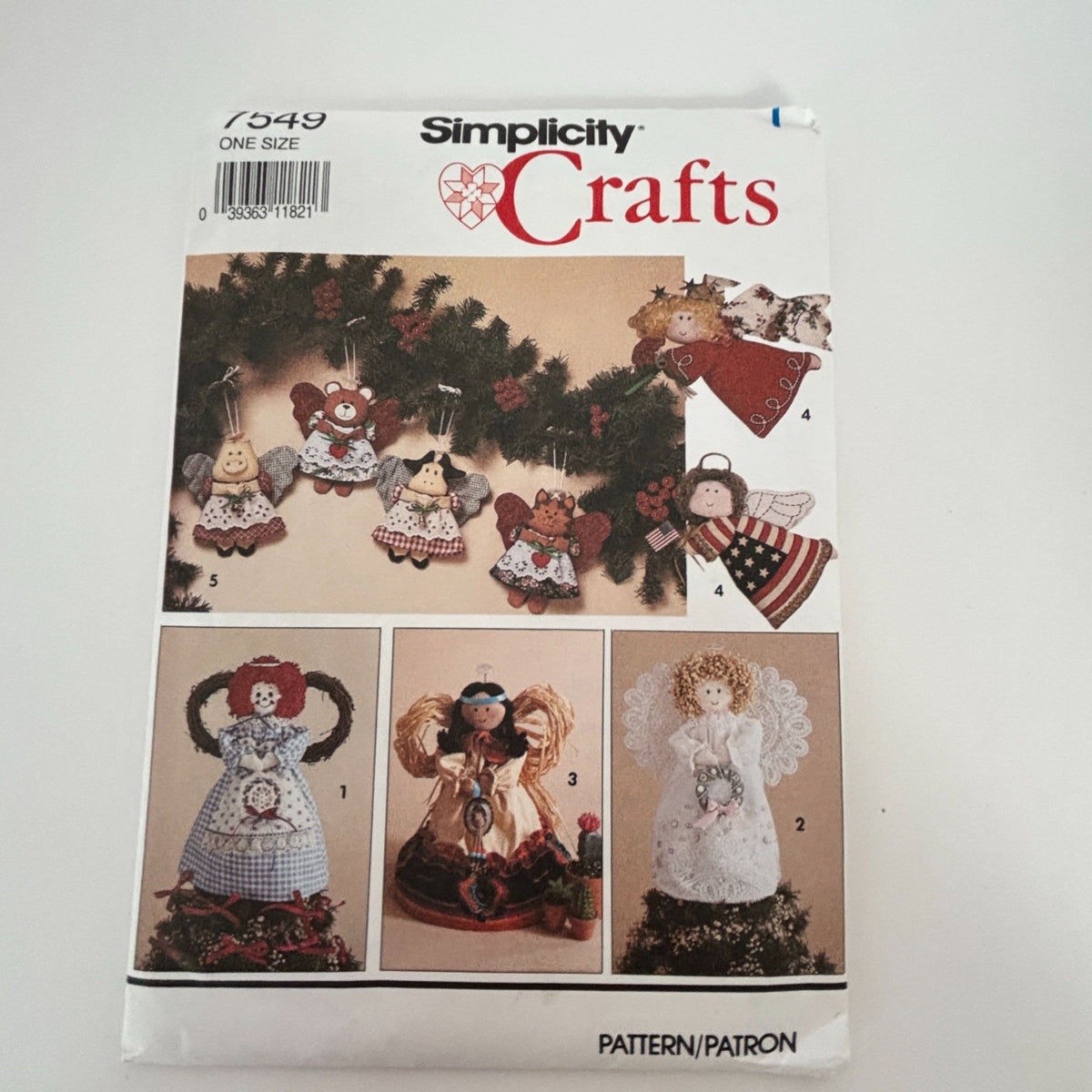 Simplicity Sewing Pattern 7549 Christmas Crafts Angel Tree Topper Ornaments UC
