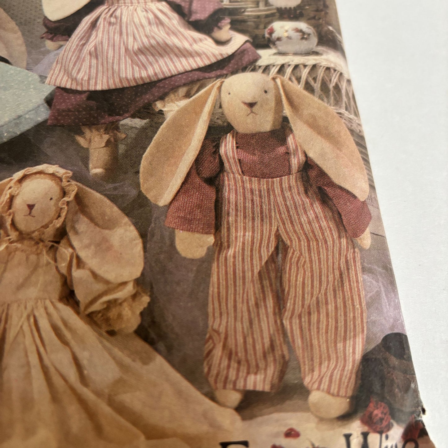 McCalls Crafts Sewing Pattern 3760 Country Rabbits Stuffed Bunny Faye Wine Uncut