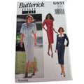 Butterick Sewing Pattern 6831 90s Power Dress Midi Mock Wrap Leslie Fay 6-10 Uncut