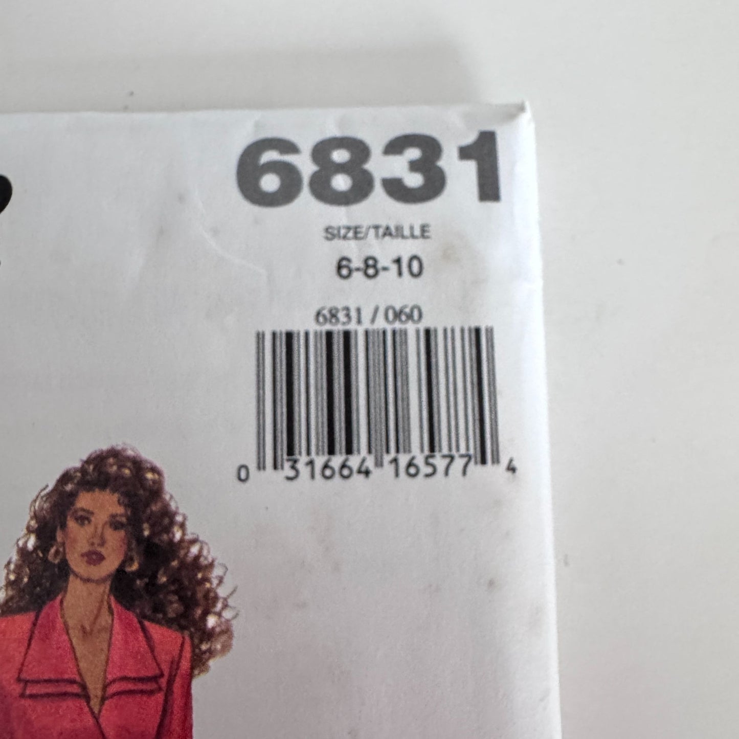 Butterick Sewing Pattern 6831 90s Power Dress Midi Mock Wrap Leslie Fay 6-10 Uncut