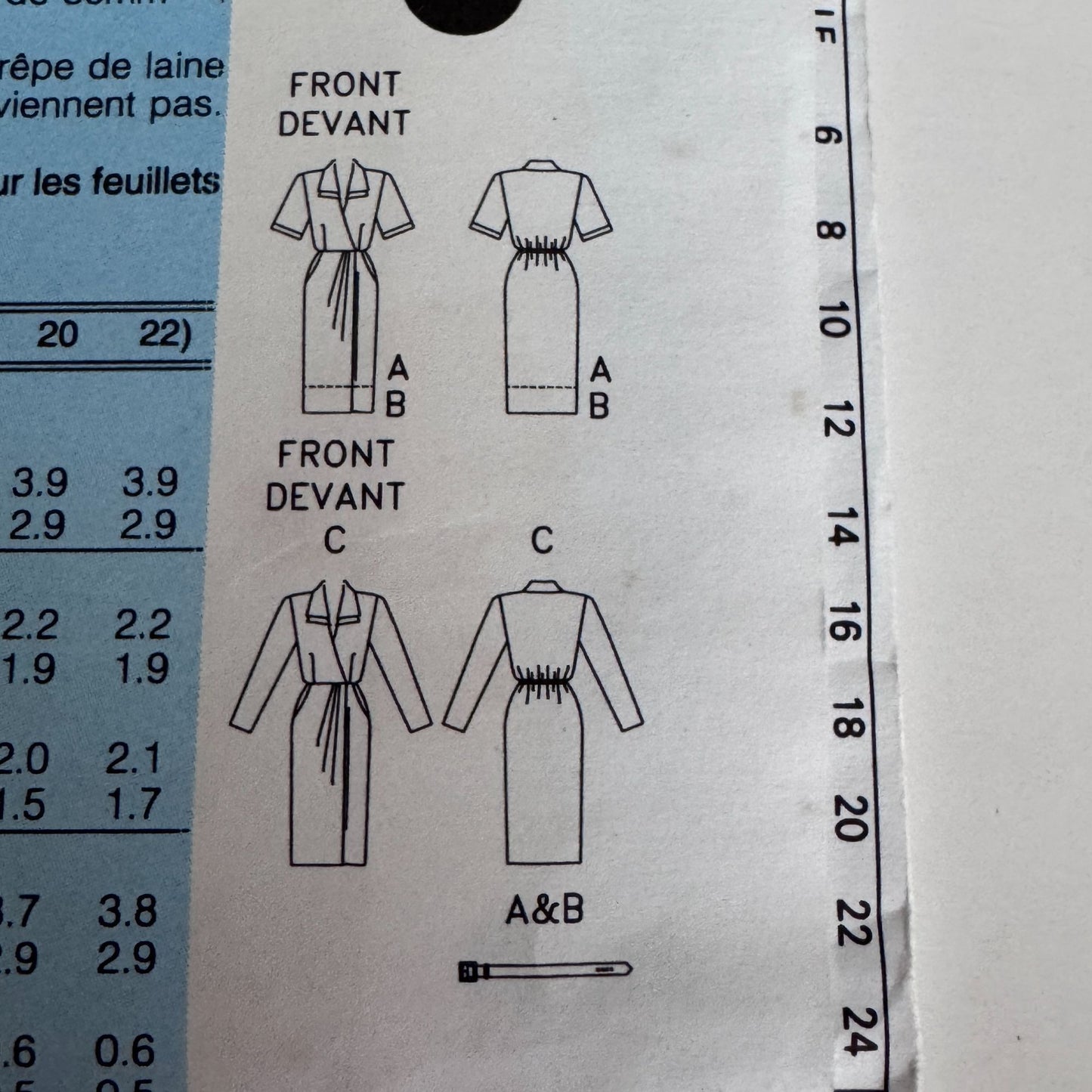 Butterick Sewing Pattern 6831 90s Power Dress Midi Mock Wrap Leslie Fay 6-10 Uncut
