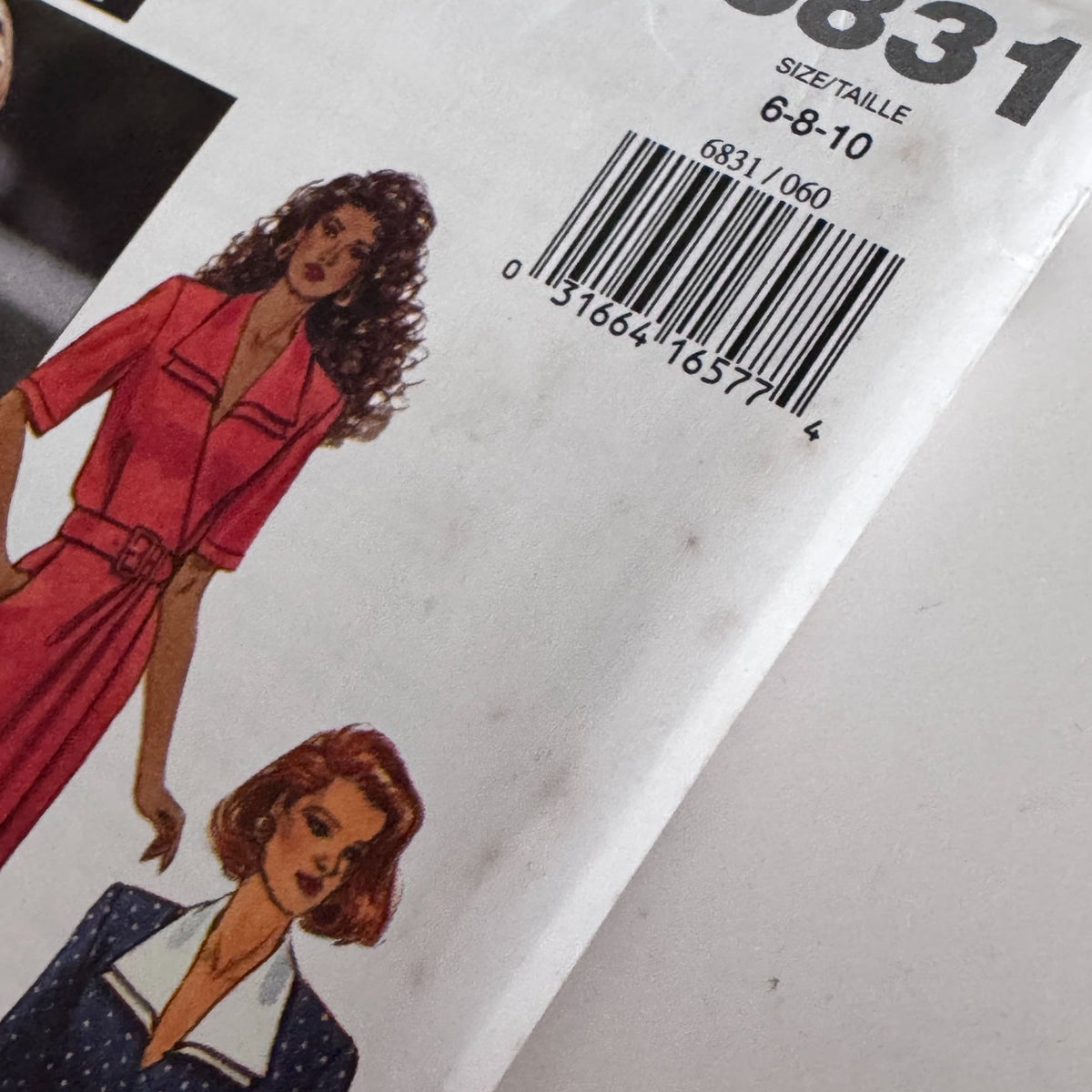 Butterick Sewing Pattern 6831 90s Power Dress Midi Mock Wrap Leslie Fay 6-10 Uncut