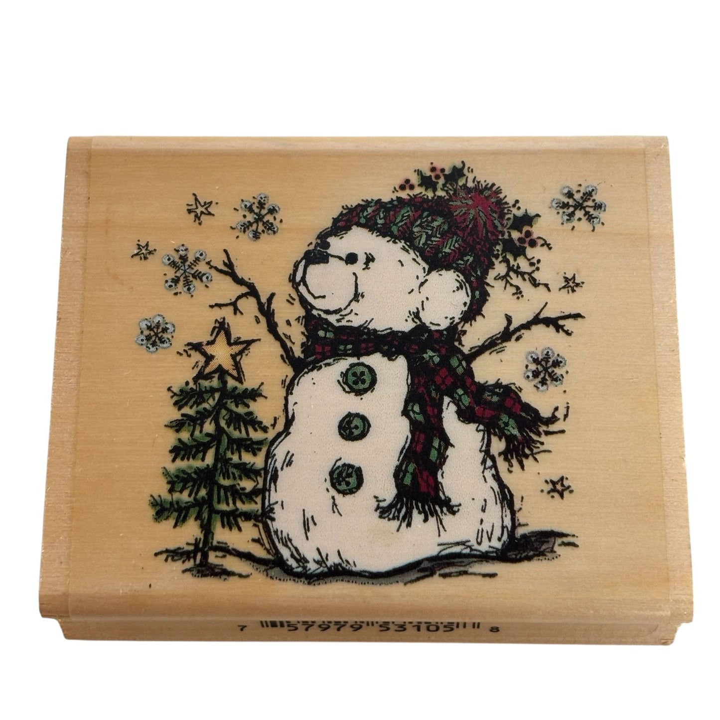 PSX Rubber Stamp Snowman Teddy Bear Snow Winter Holiday Christmas Card Making