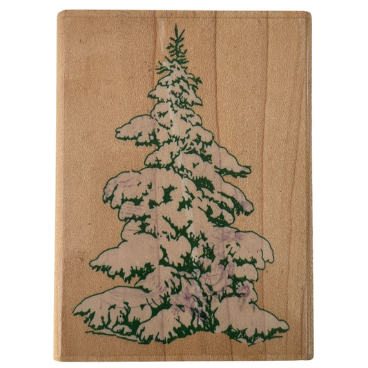Penny Black Wood Rubber Stamp Snowy Fir Tree Christmas Card Making Holidays 960H