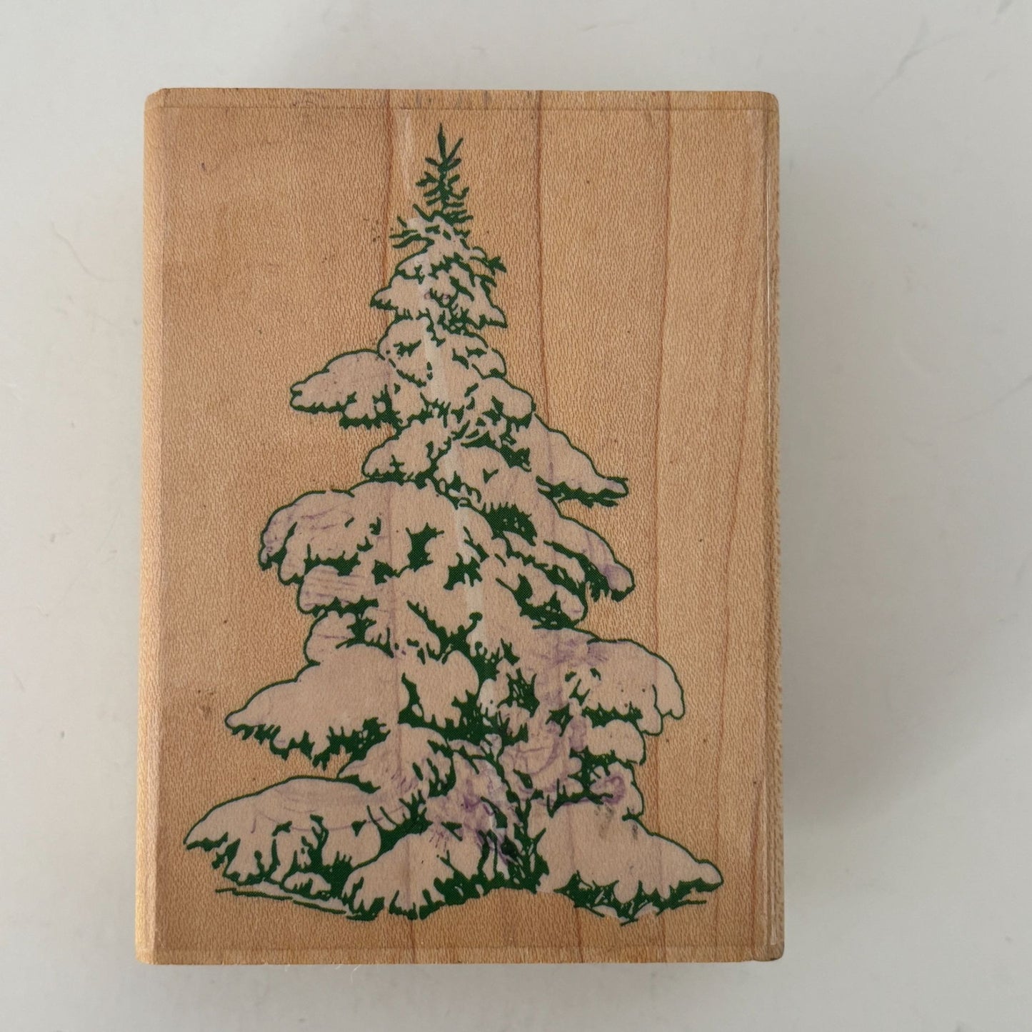 Penny Black Wood Rubber Stamp Snowy Fir Tree Christmas Card Making Holidays 960H
